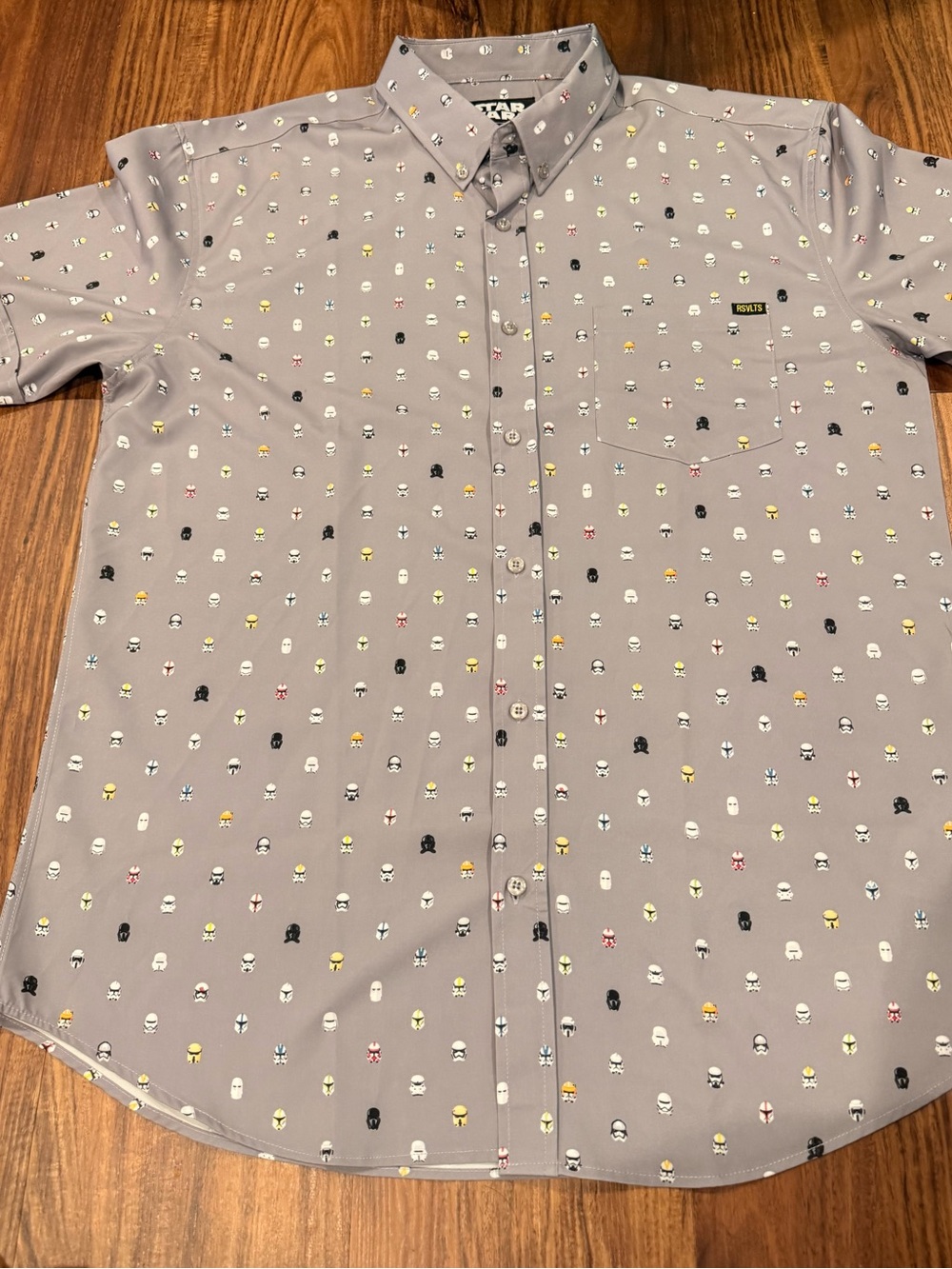 RSVLTS Star Wars LIL Troopers Shirt Mens XL Gray Short Sleeve Button Up Kunuflex